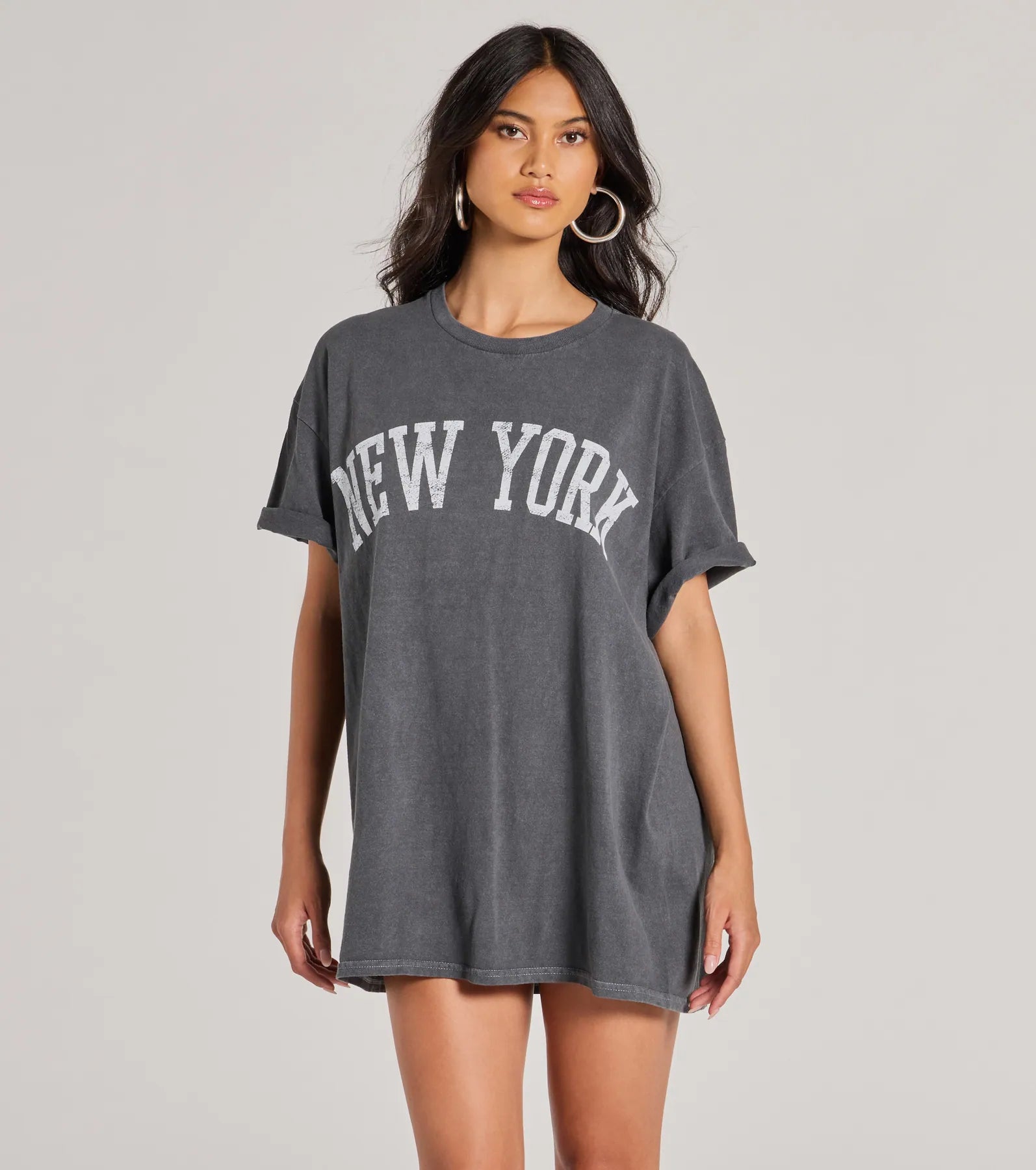 New York Oversized Graphic Tee Laid - back Women's Vibe