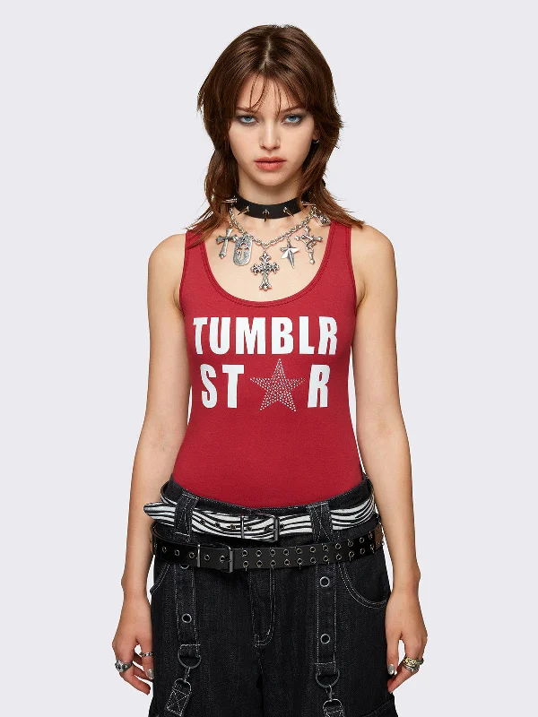 Tumblr Star Red Bodysuit Refined Women's 