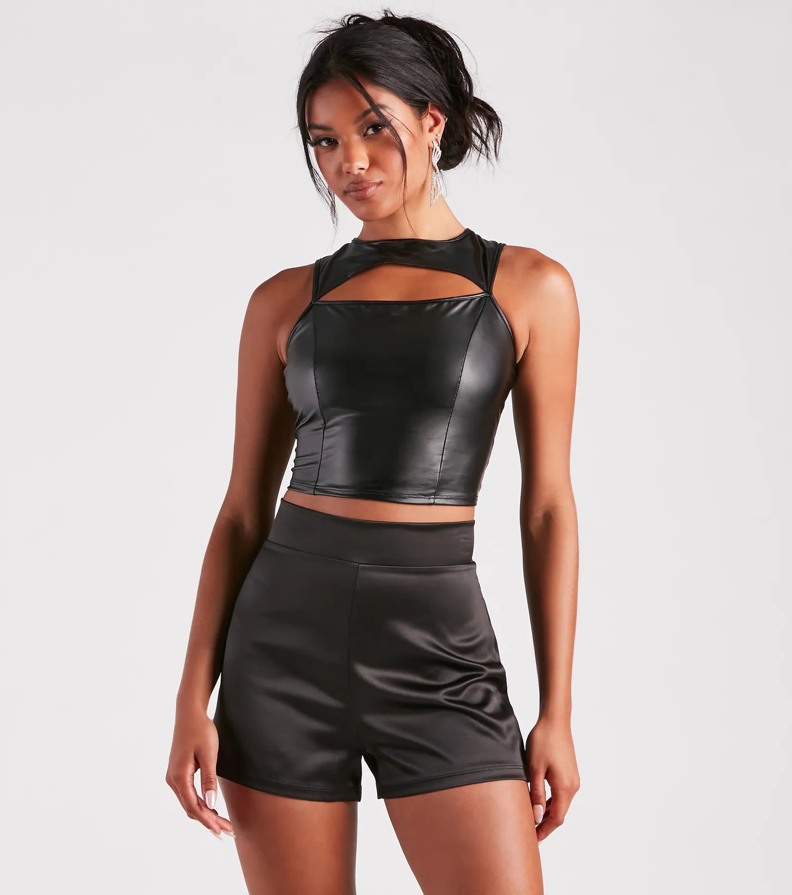 Cut To The Style Faux Leather Crop Top performance