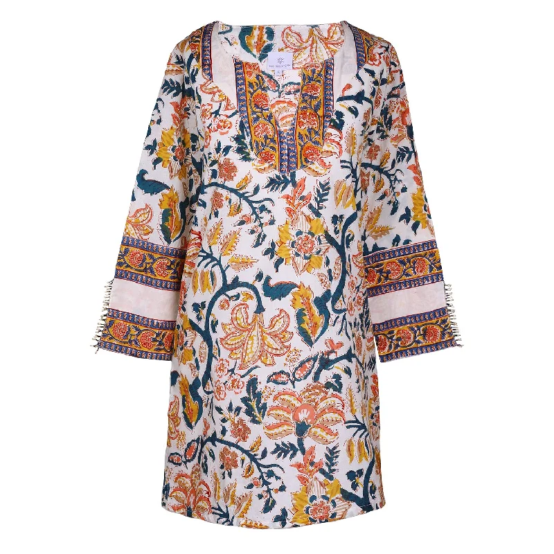 Angela Floral Cotton Tunic Available in SMALL Earthy Women's 