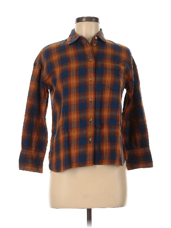 3/4 Sleeve Button-Down Shirt Cashmere