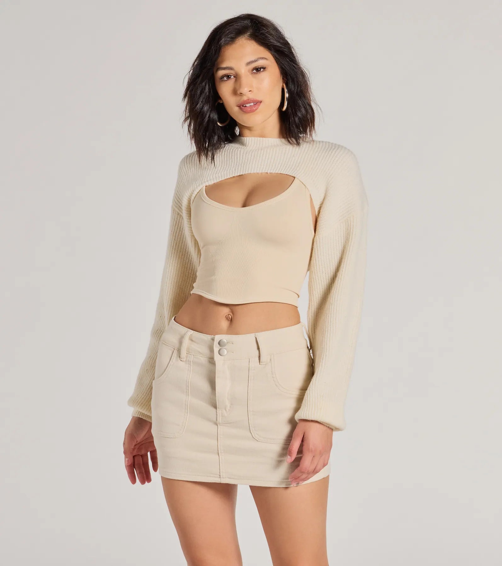 Cozy Babe Long Sleeve Sweater Knit Topper garde