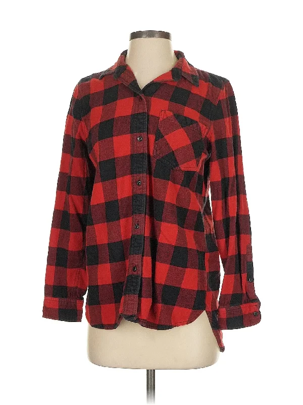Long Sleeve Button-Down Shirt Unique Women's Upcycled