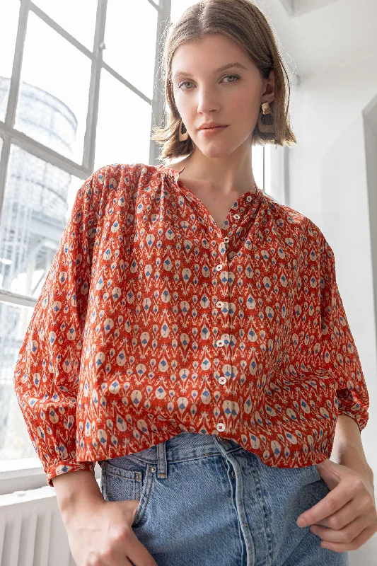 Long Sleeve Shirred Blouse Dynamic Women's Moto