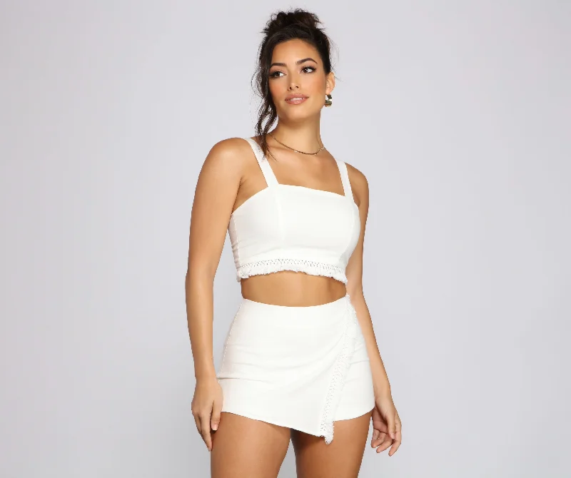 Come Away With Me Cotton Crop Top Traditional Women's 