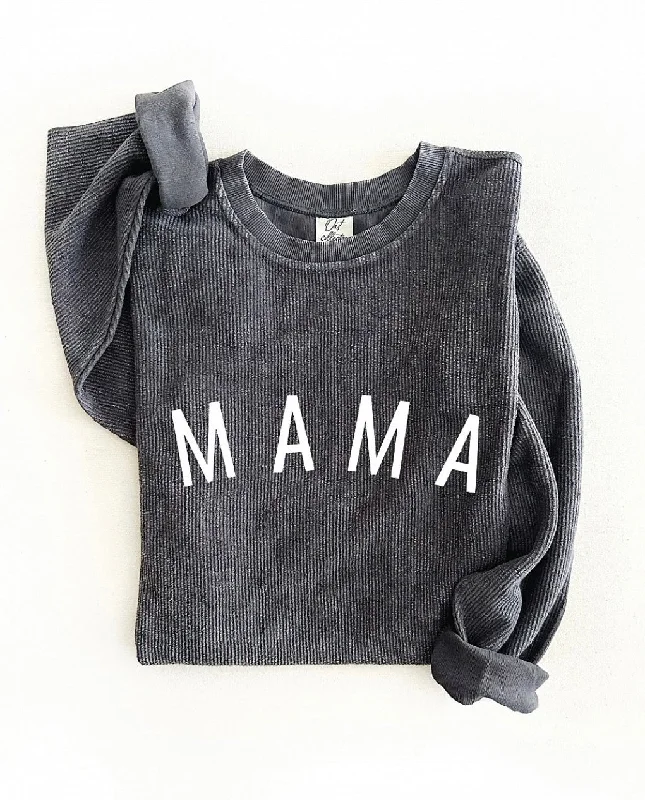 Mama Corded Crewneck Laid - back Women's Vibe