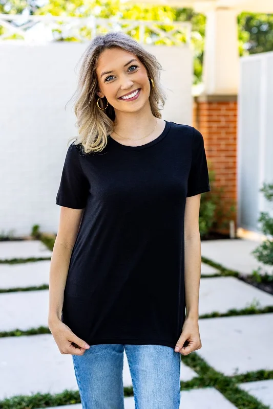 Black Crewneck Tee Bold Women's Statement