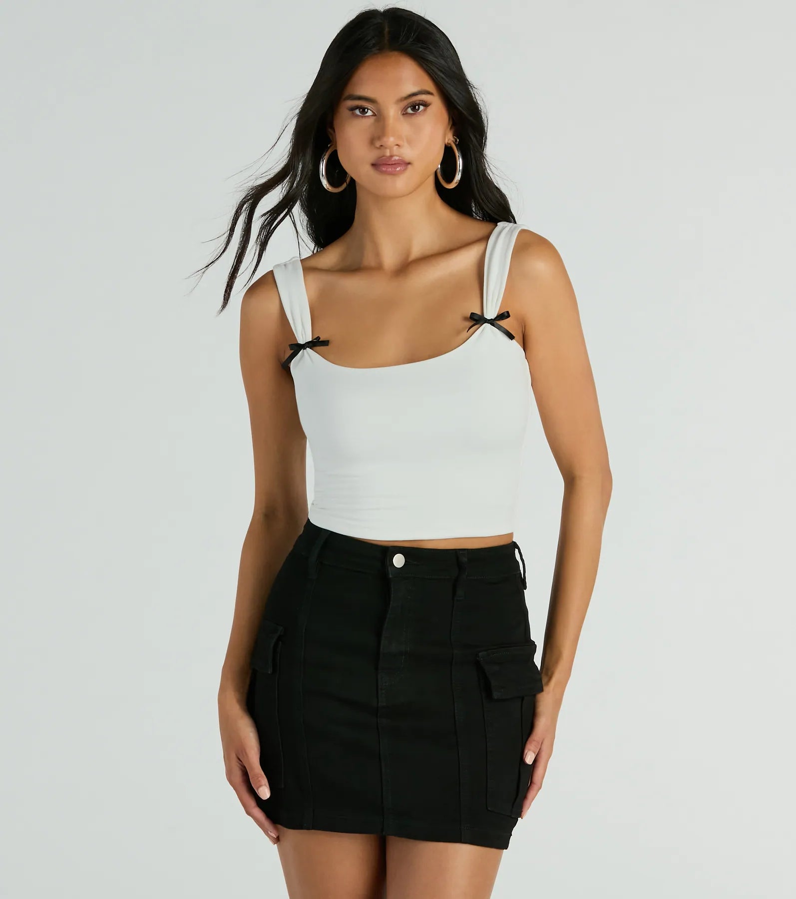 Adorable Icon Scoop Neck Bow Crop Top Australian Beach