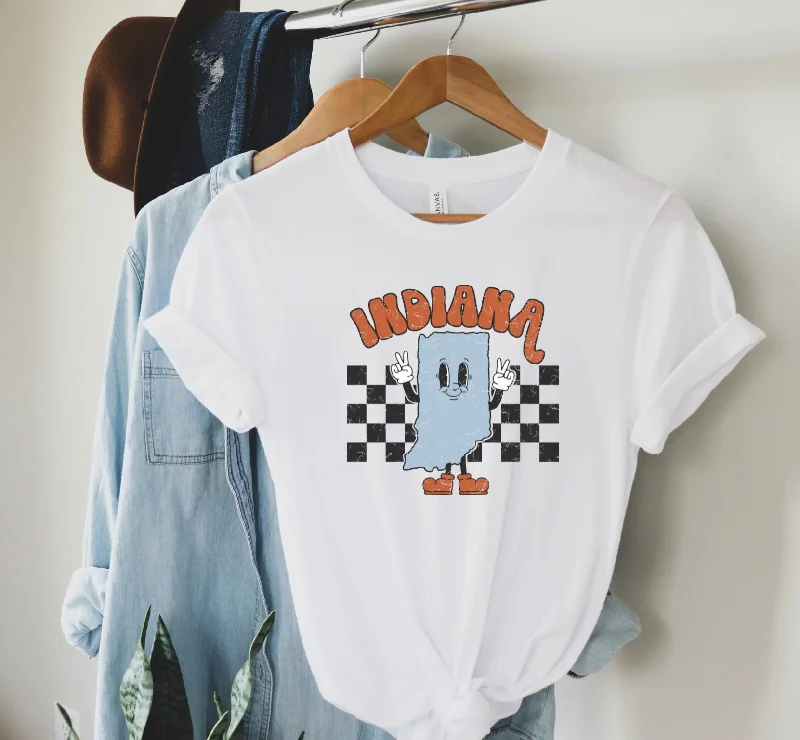 Retro Indiana Graphic Tee Relaxed Women's Beachy