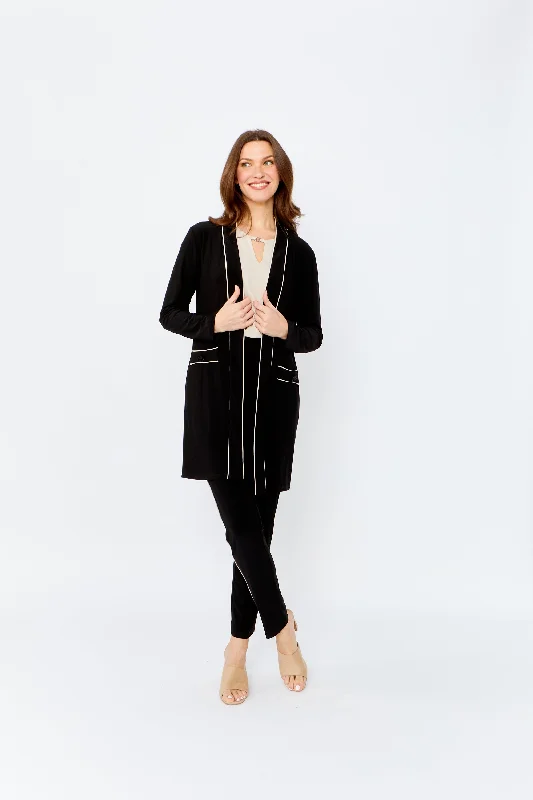 F.L 243019 Relaxed Fit Open Front Blazer Business