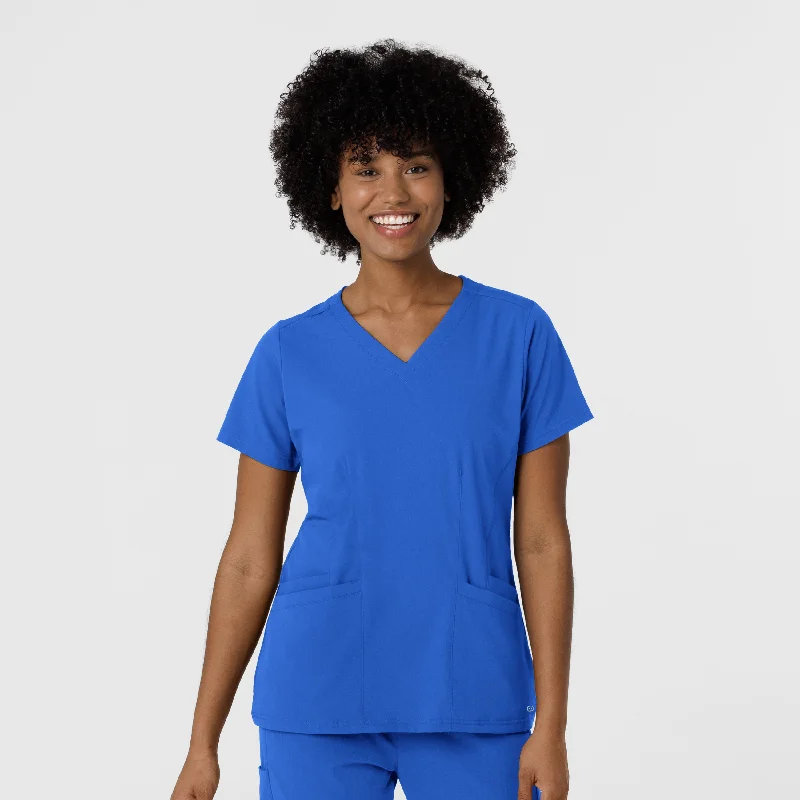 Aero Remix Women's Flex-N-Reach V-Neck Scrub Top - Royal Refined Women's 