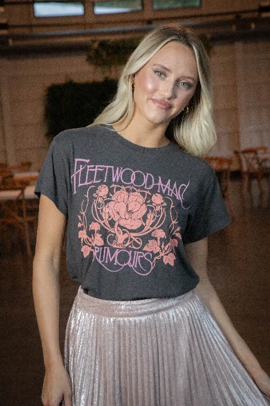 Fleetwood Mac Floral Tour Tee, Washed Black | Daydreamer Refined Women's 