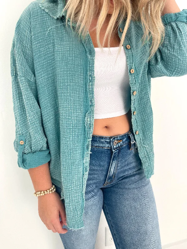 Hayride Gauze Button Down Bohemian Women's Free