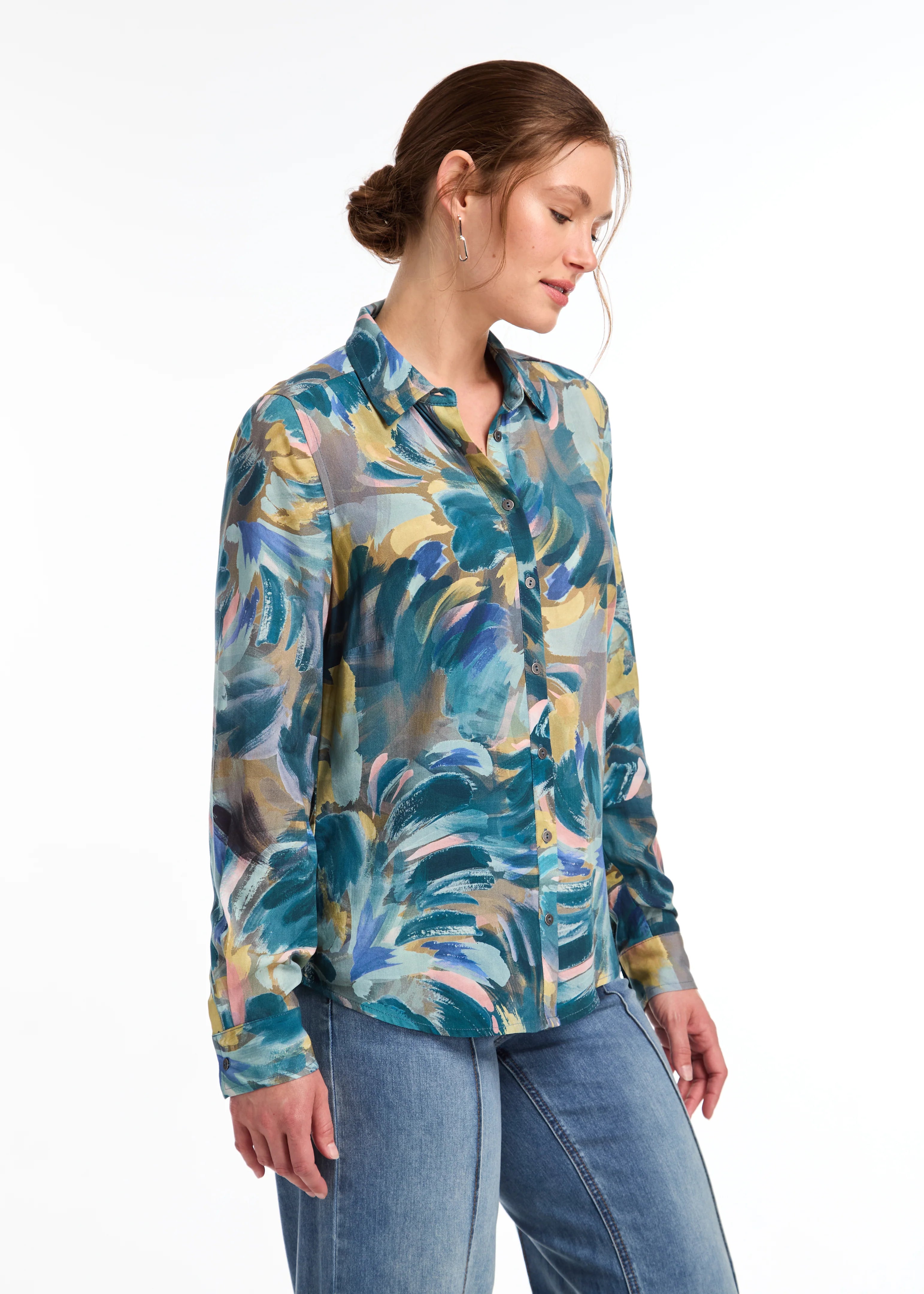 FDJ 7622397 Long-Sleeve Blouse Vintage Women's 1970S 