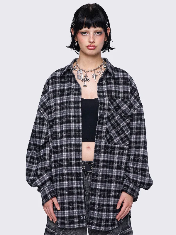 Harper Black Plaid Shirt Elegant Women's Formal 