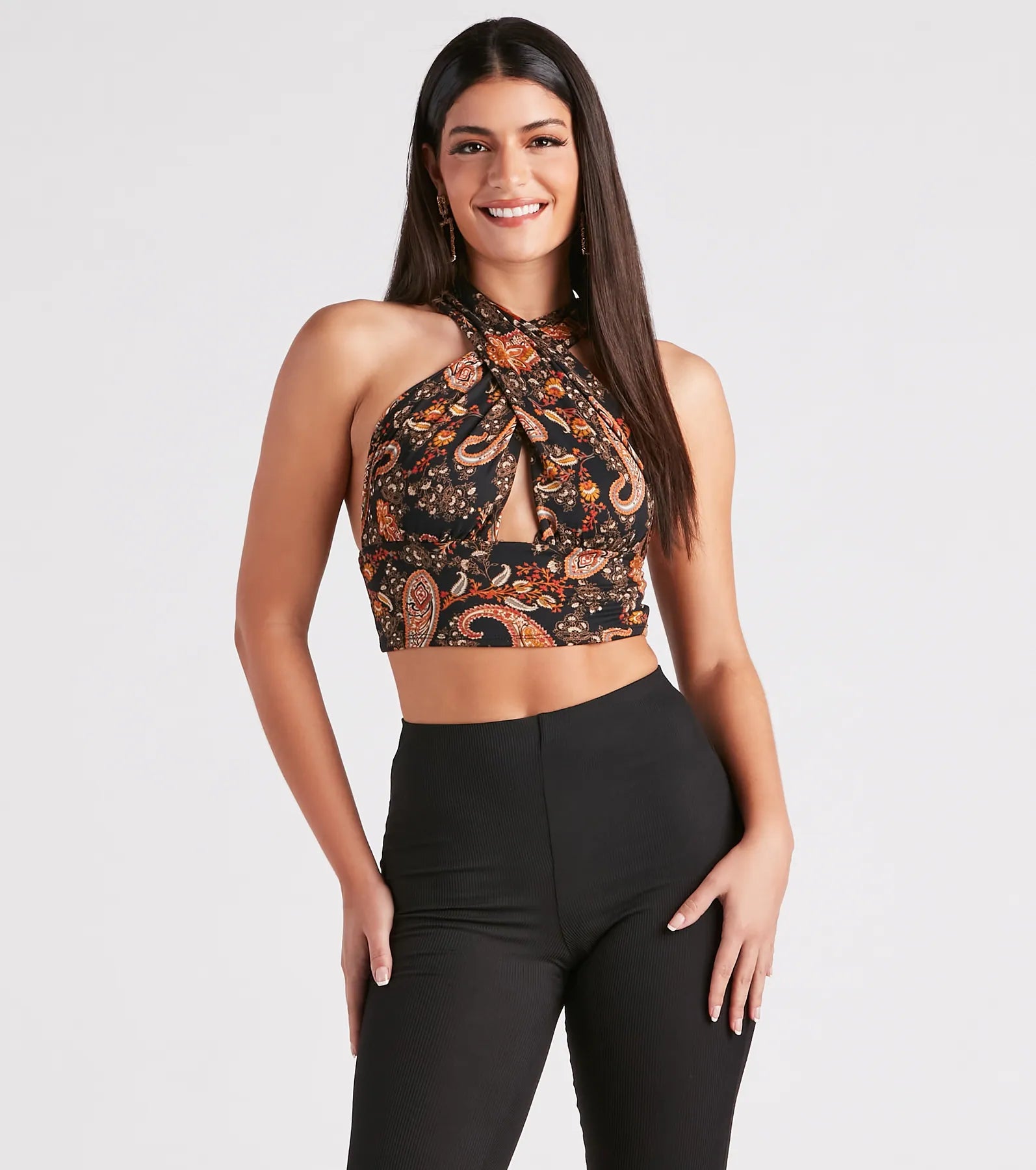 Pretty In Paisley Convertible Crop Top Refined Women's Velvet