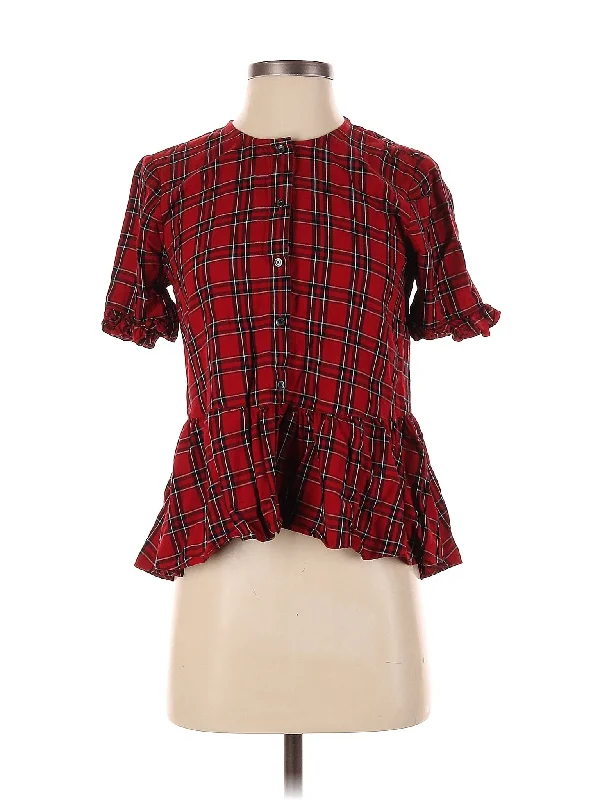 Short Sleeve Blouse Practical Women's Multi - 