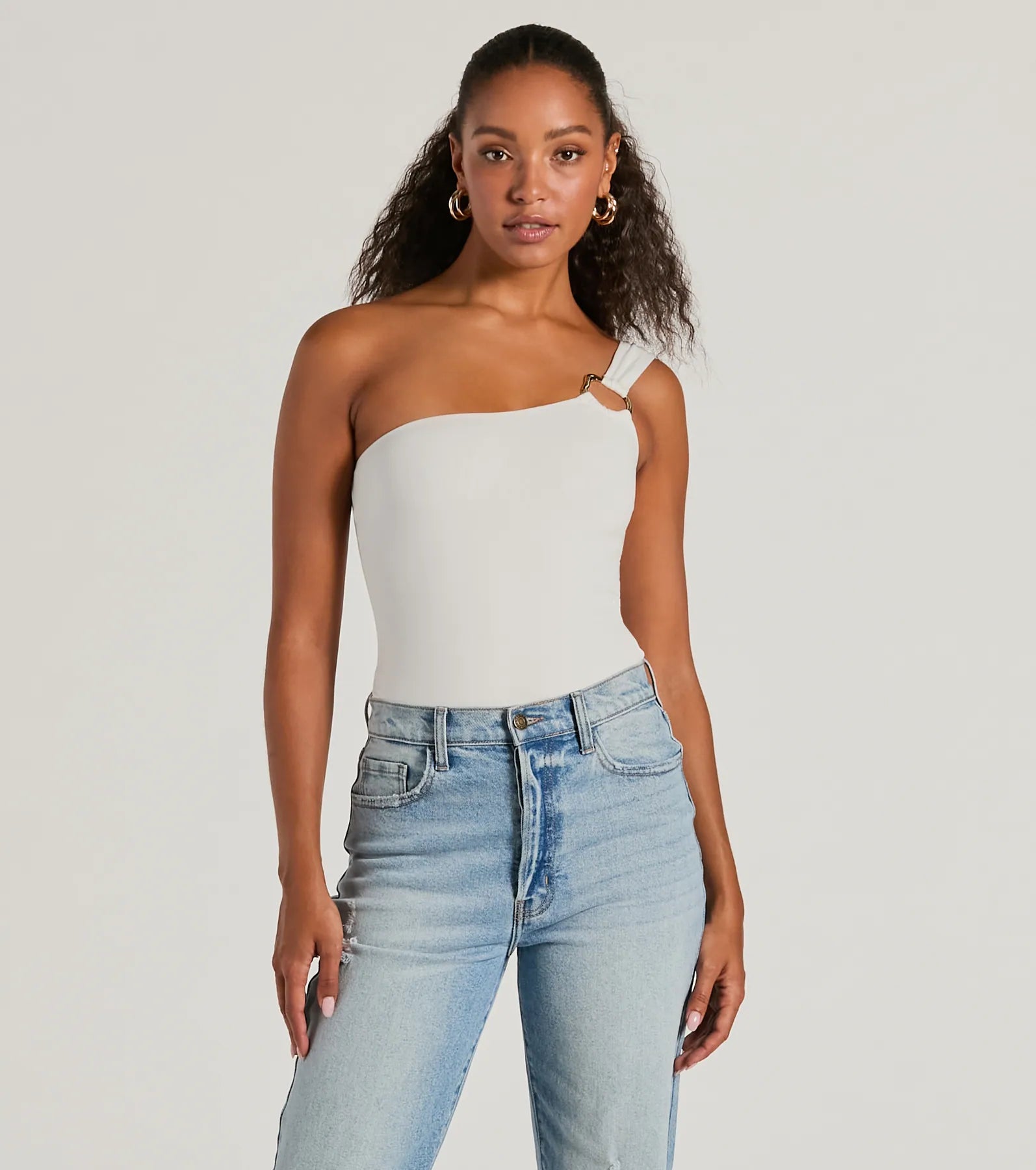 Perfect Piece One-Shoulder Hoop Bodysuit garde