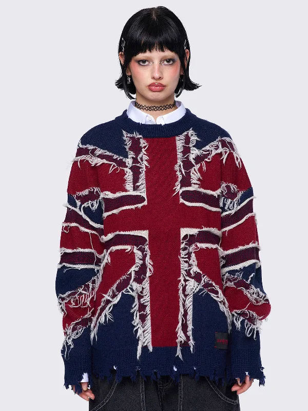Union Jack Sweater Stylish Women's Tropical 