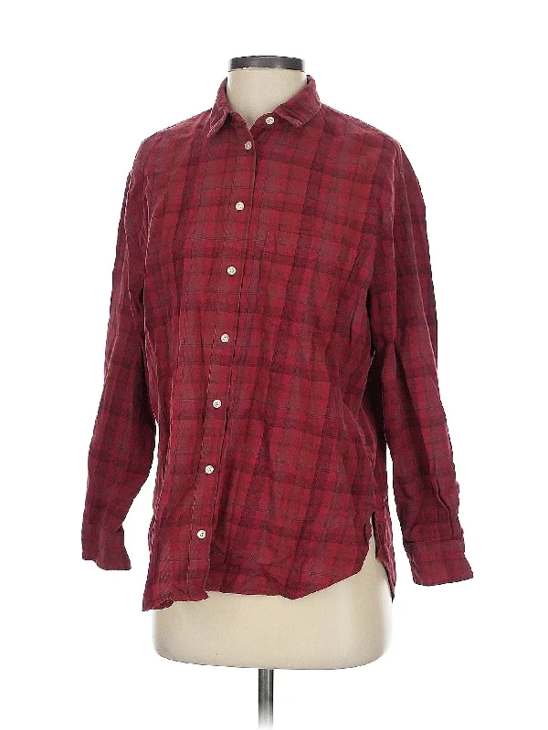 Long Sleeve Button-Down Shirt Hip Women's Retro