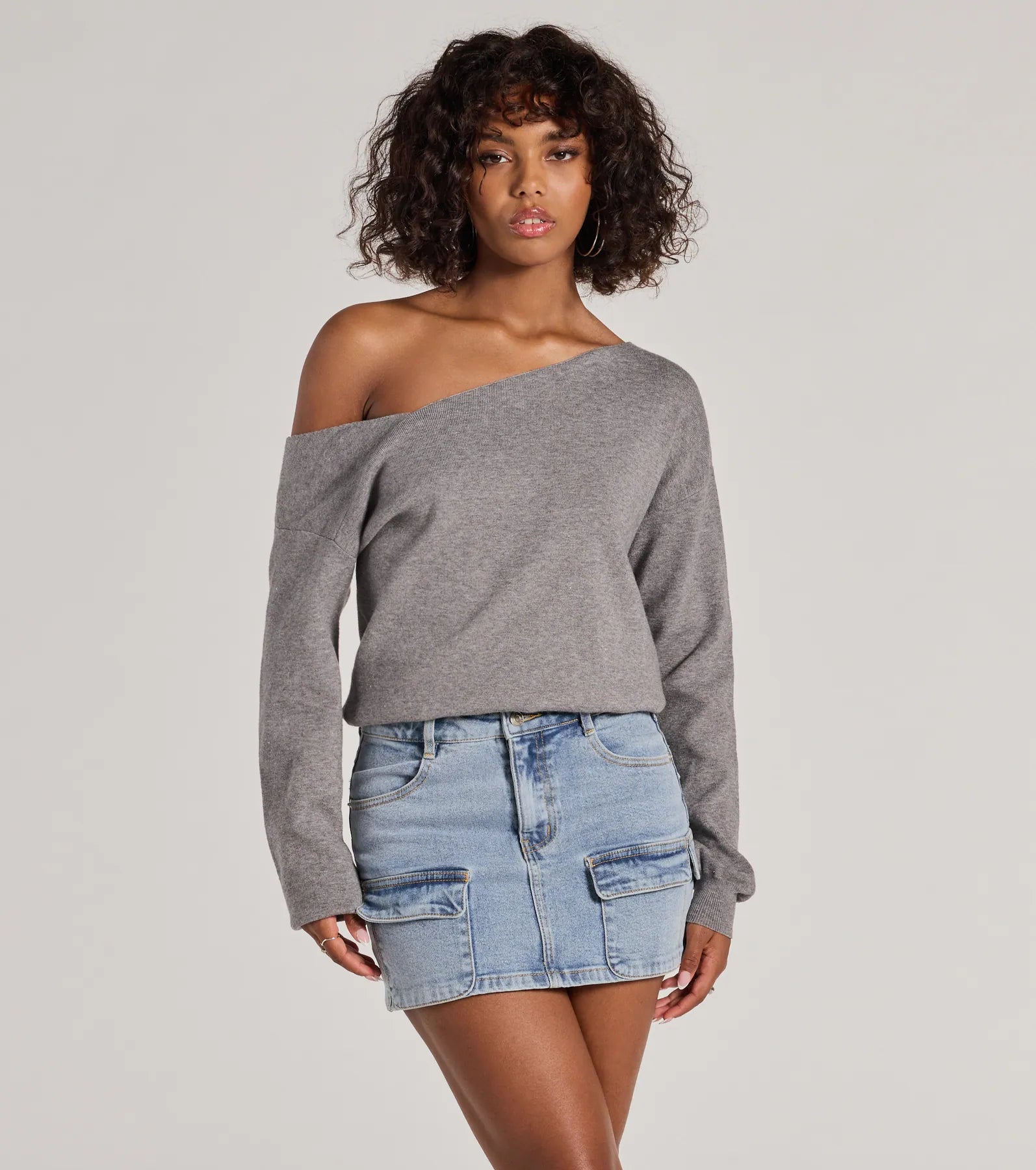 Casual Charm Asymmetrical Pullover Sweater Cool Women's Distressed