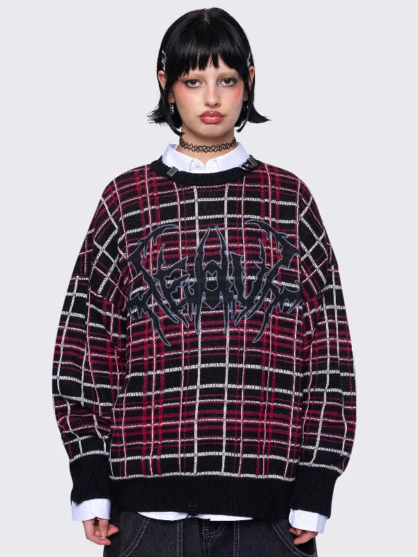 Heavy Plaid Sweater Compression
