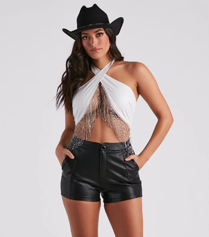 Not That Innocent Halter Wrap Top Trendy Women's Oversized