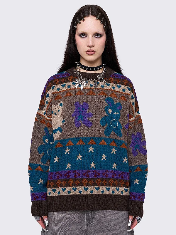 Teddy Tapestry Jacquard Sweater Earthy Women's 