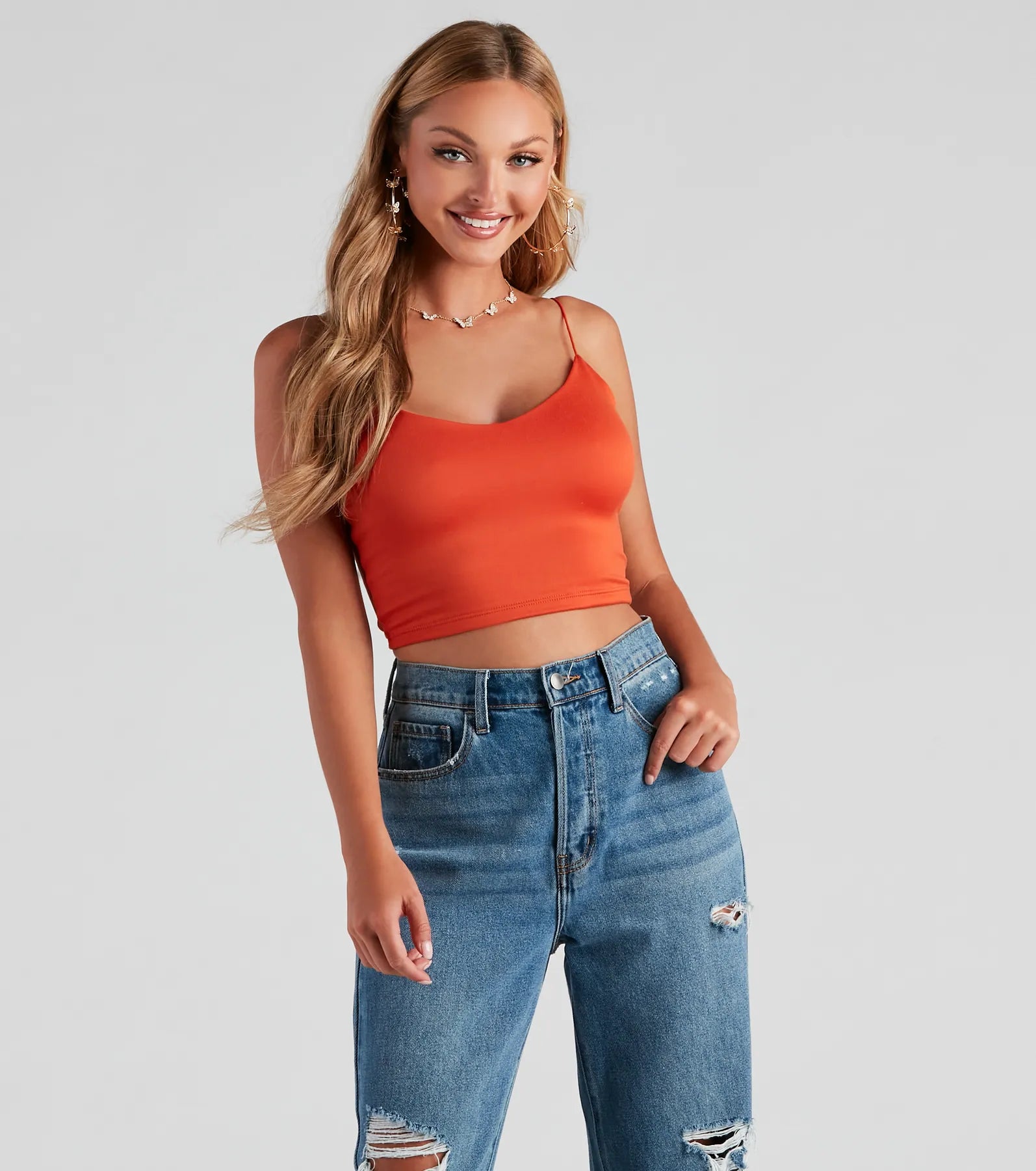 Girl Next Door Vibes Cropped Tank Luxurious Women's High -  end