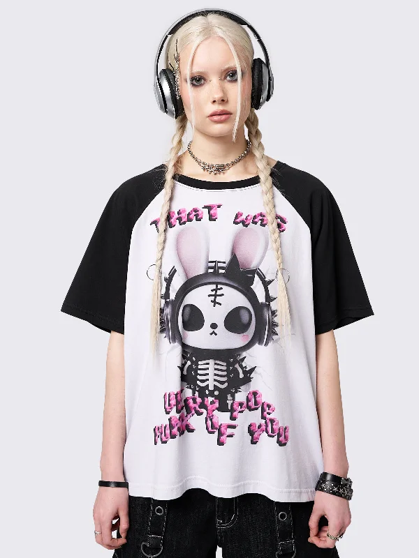Pop Punk Bunny Raglan Graphic T-shirt performance