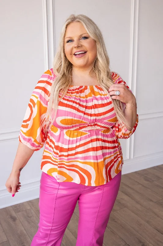 Mod to Mod Blouse in Orange Contemporary 
