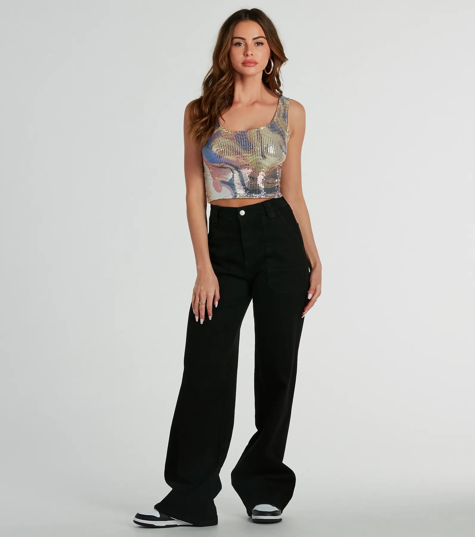 Perfect Blend Sequin Swirl Tank Top Compression
