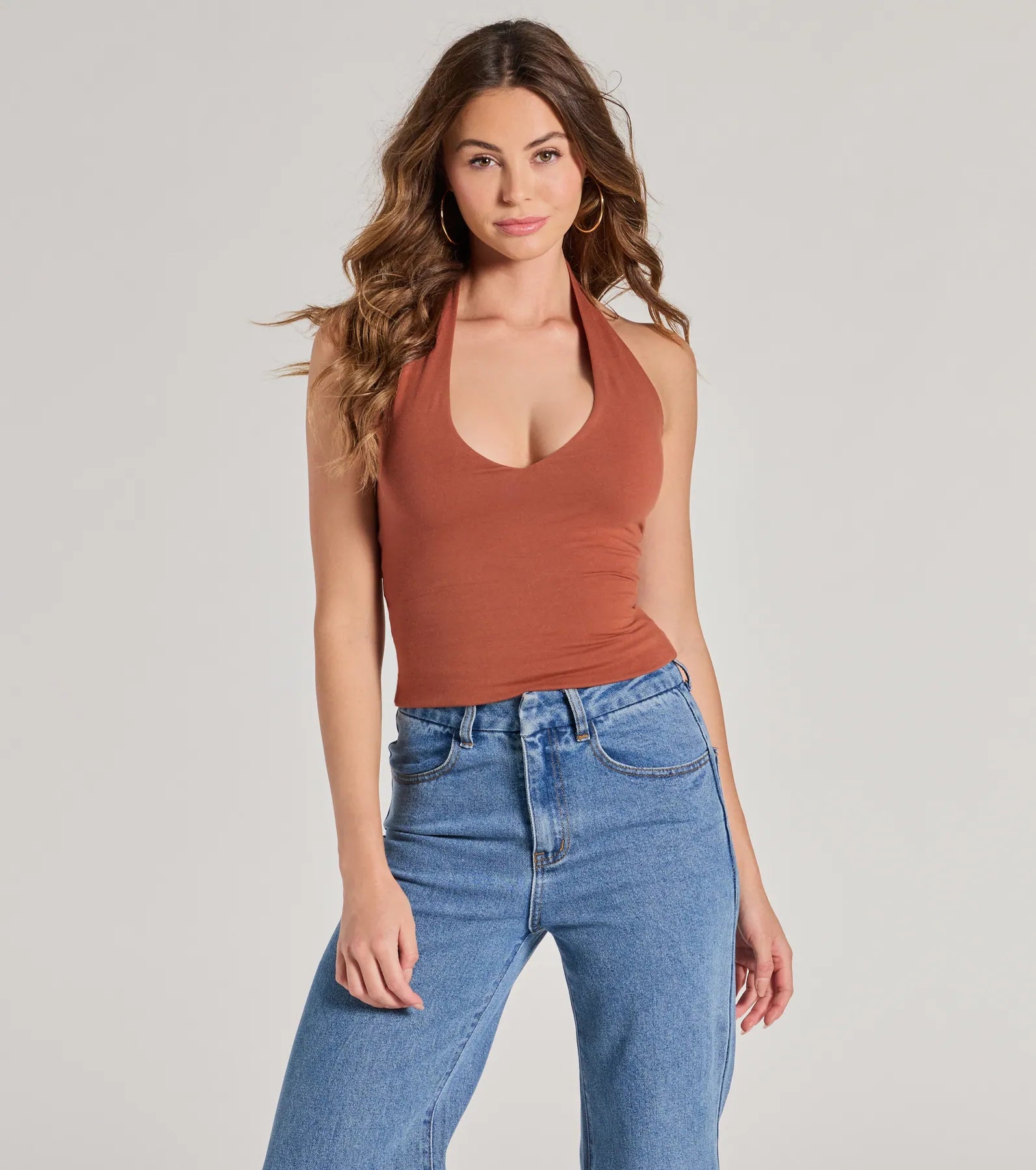 Trendy Find Knit Halter Top Minimalist Women's Casual