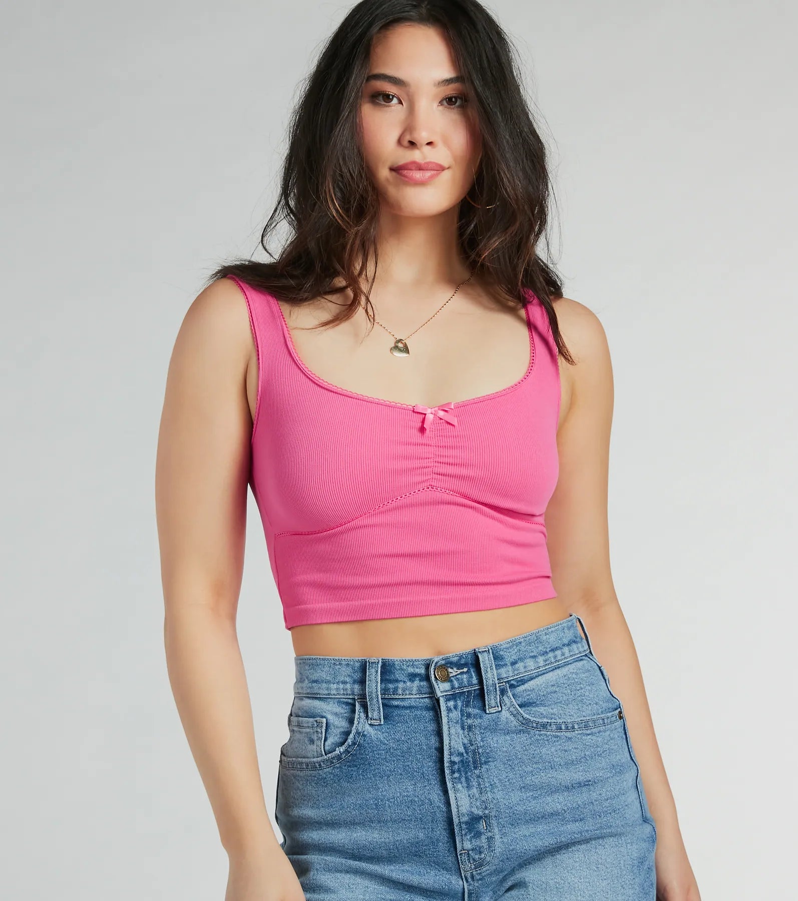 Simply The Best V-Neck Bow Seamless Tank Top Business
