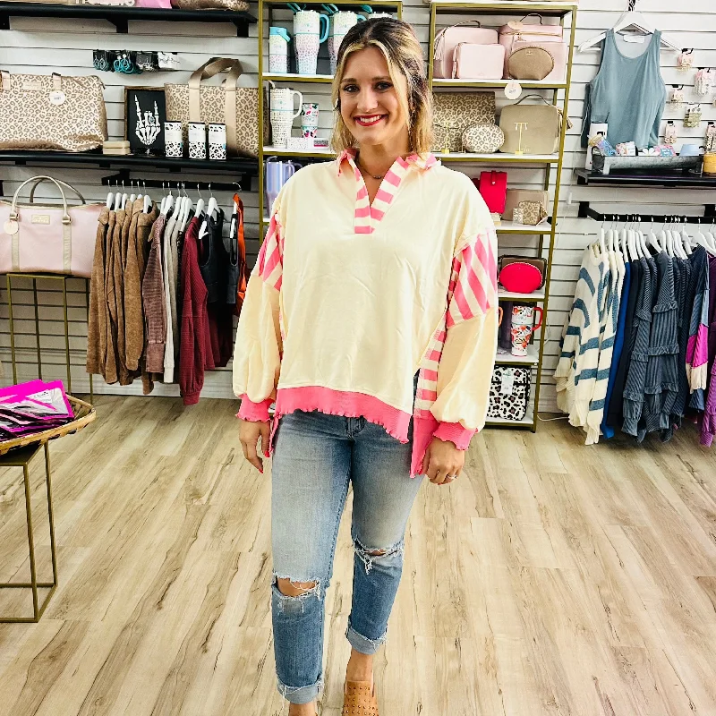 Frilly Stripe Sweater Gym
