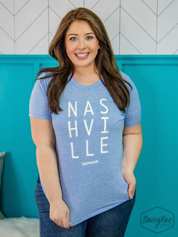 NASHVILLE Powder Blue Short Sleeve Tee Edgy Women's Punk