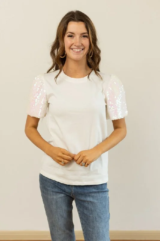 The Princess Top, White Disco