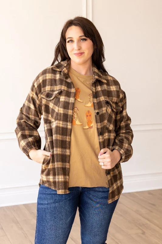 Morning Coffee Oversized Shacket Laid - back Women's Style