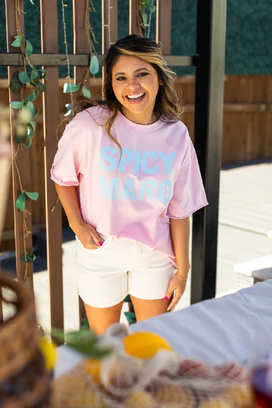 Spicy Marg On Pink Relaxed Fit Tee Trendy Women's Oversized