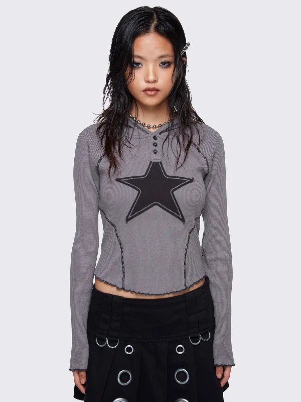 Stella Grey Hooded Top Women