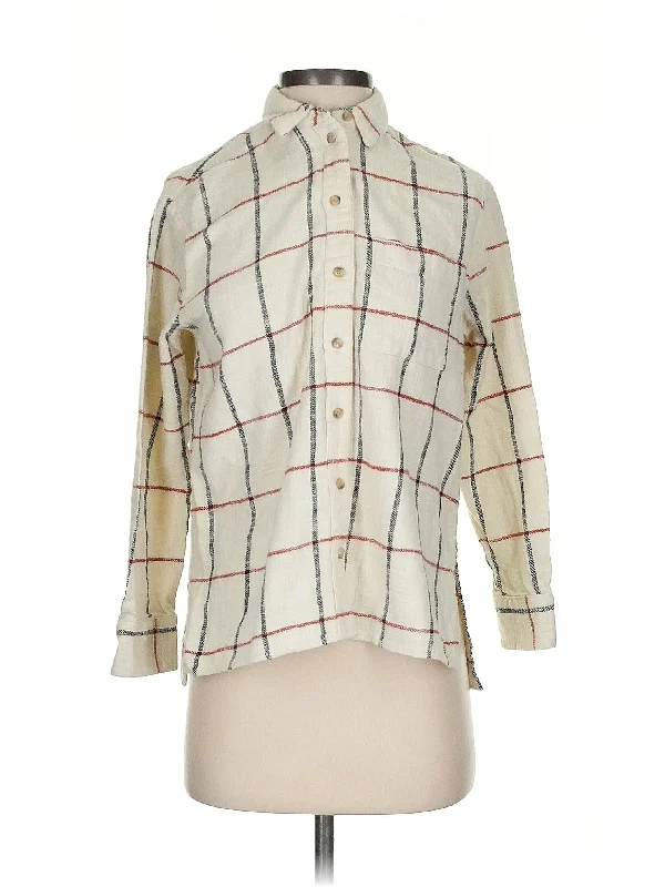 3/4 Sleeve Button-Down Shirt Refined Women's Classic 