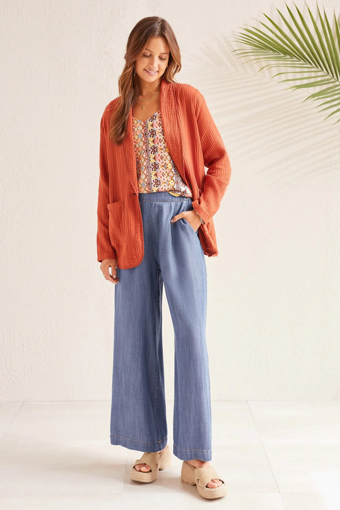 Tri 5343O Cotton Shawl Blazer Preppy Women's College