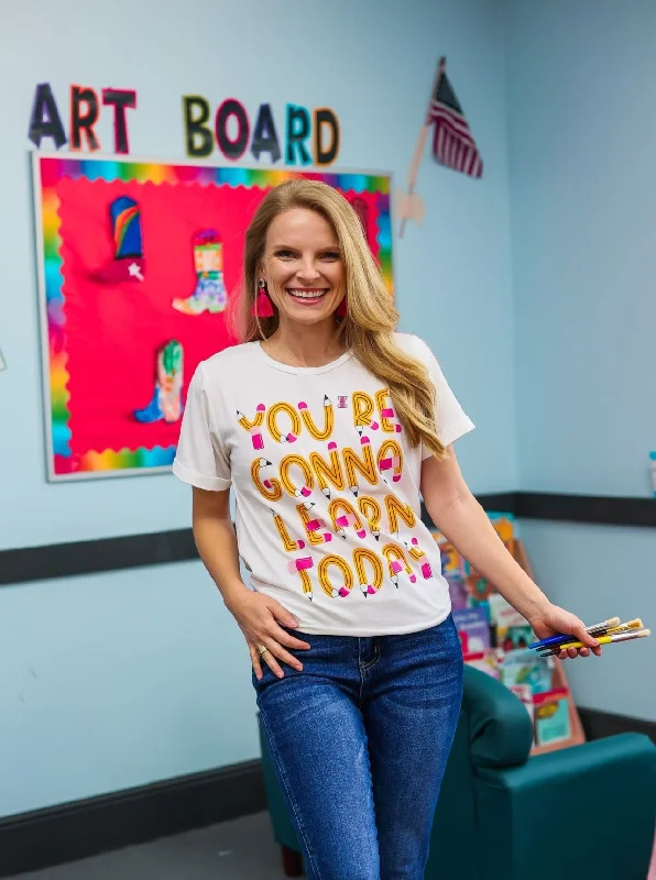 You're Gonna Learn Today on Vanilla Bean-White Cuff Tee Modern Women's 