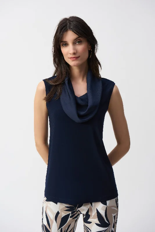 J.R 251276 Silky Knit and Satin Sleeveless Top garde
