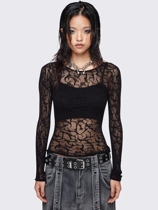 Sigilism Fishnet Top Monochromatic Office Style