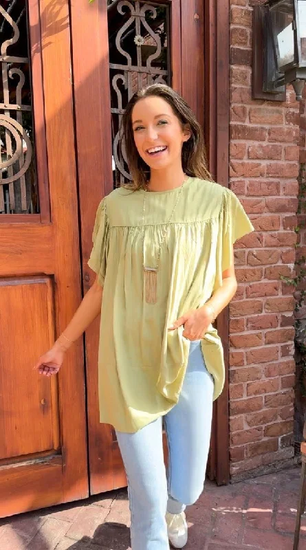 Sage Blouse with Bow Relaxed Women's 