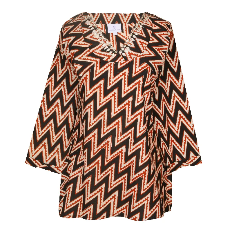 Ajmer Metallic Embroidered Women's Blouse Classic Women's Tweed