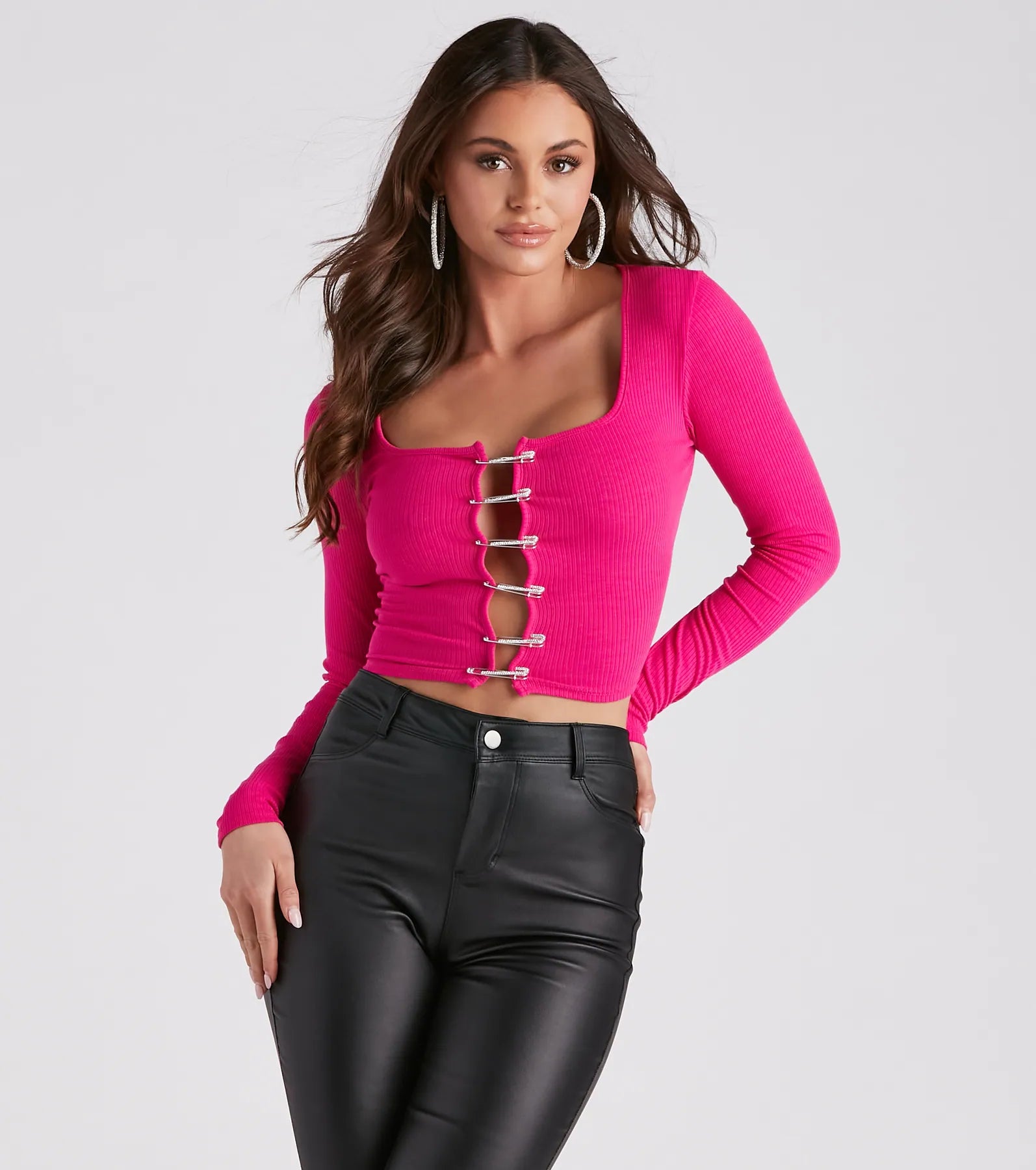 A Girls Gotta Shine Knit Crop Top Stylish Women's Neon
