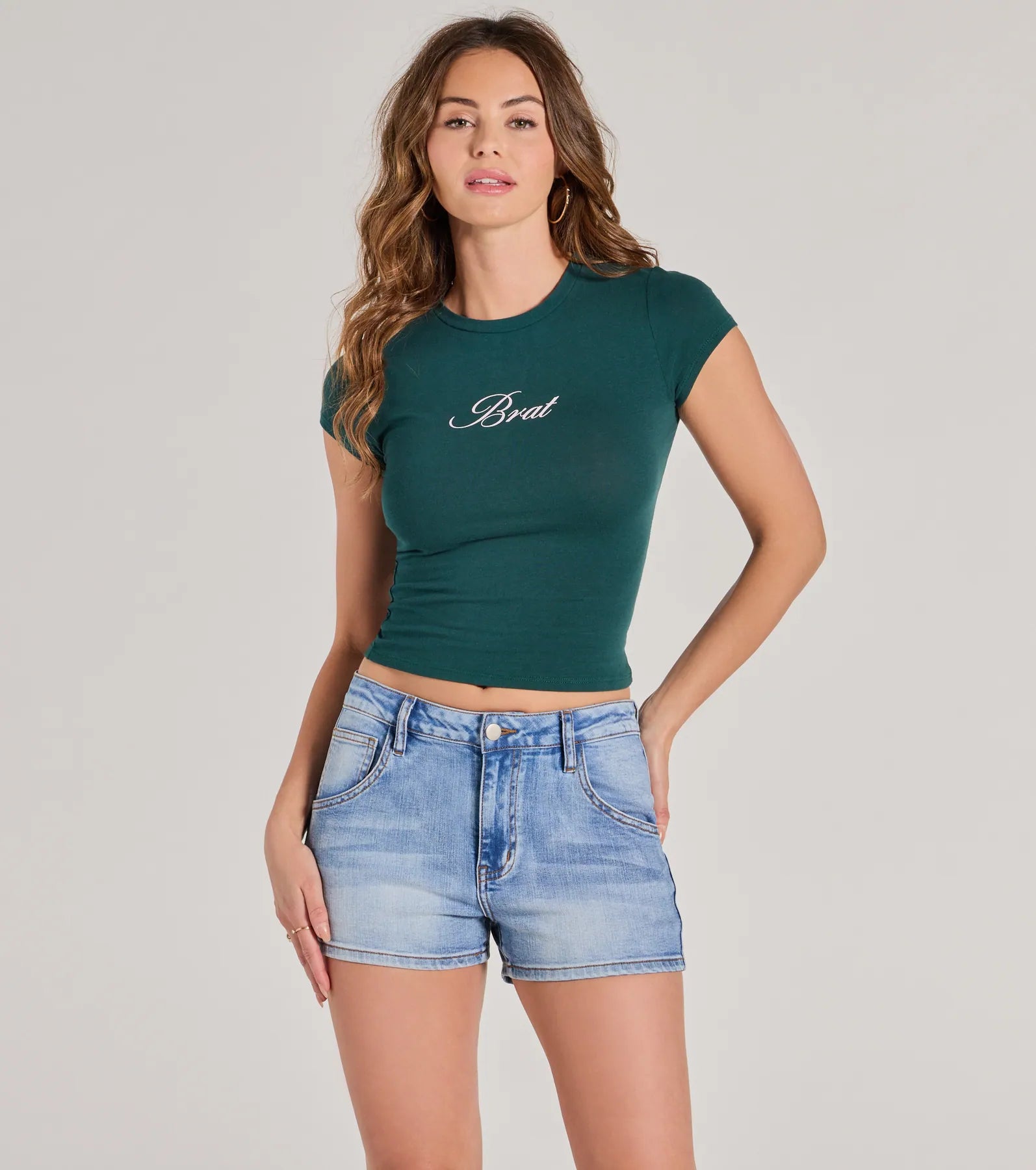 Brat Cropped Graphic Tee Edgy Women's Punk