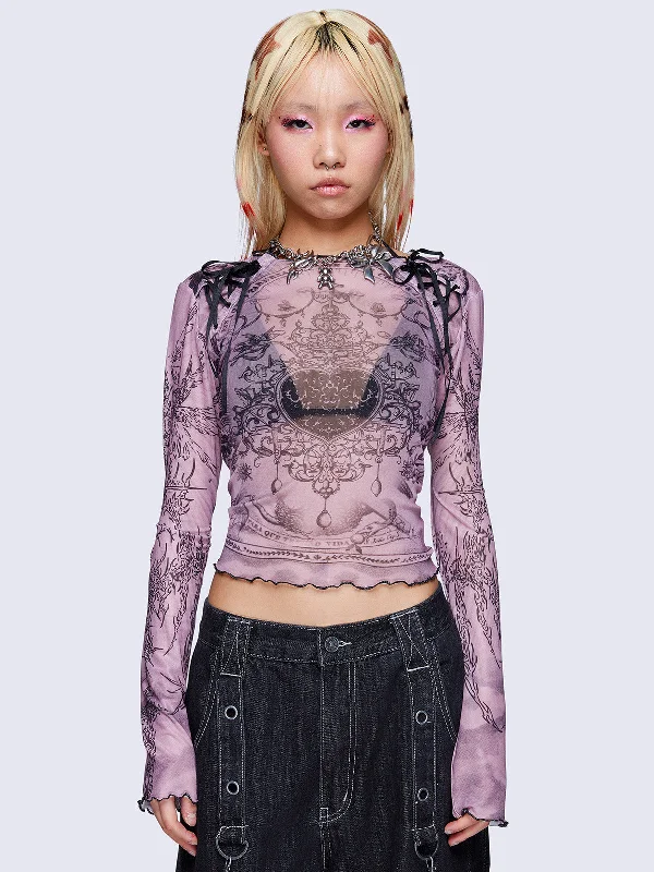Willa Lace Up Mesh Top Scandinavian